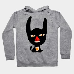 [BoutBoutBout] Strawberry-Nosed Black cat Hoodie